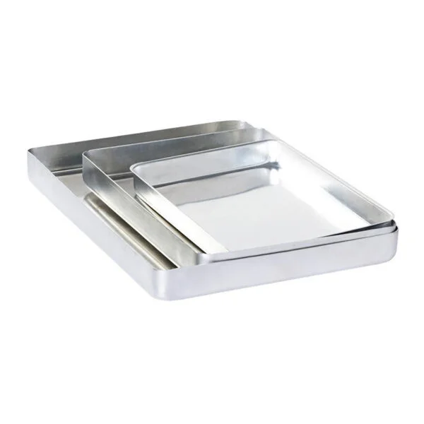 0000118 almetal baklava tray aluminum cornered bold 25x35x35 cm