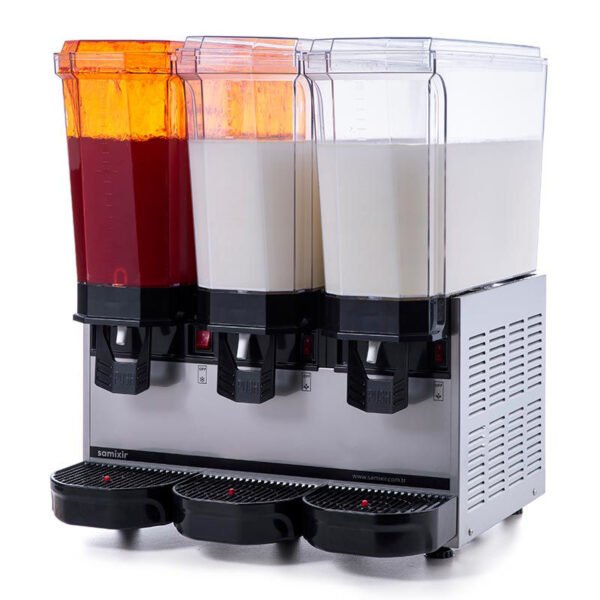 0000281 samixir classic triple cold drink dispenser 20 20 20 l sprinkler mixer mixer
