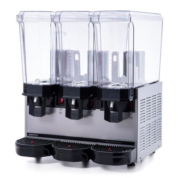 0000282 samixir classic triple cold drink dispenser 20 20 20 l sprinkler mixer mixer