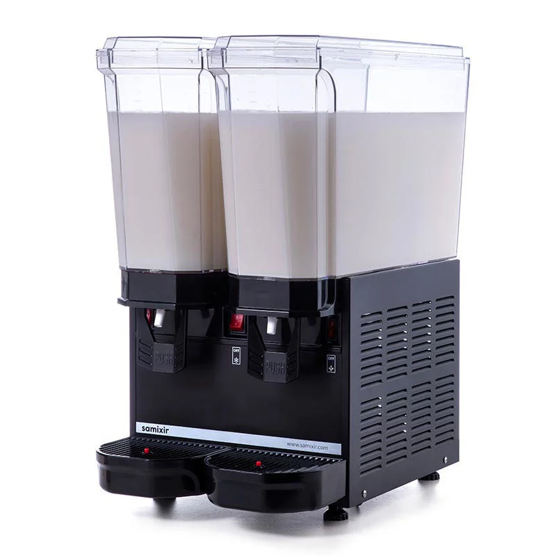 0000285 samixir classic twin cold drink dispenser 20 20 l mixer black