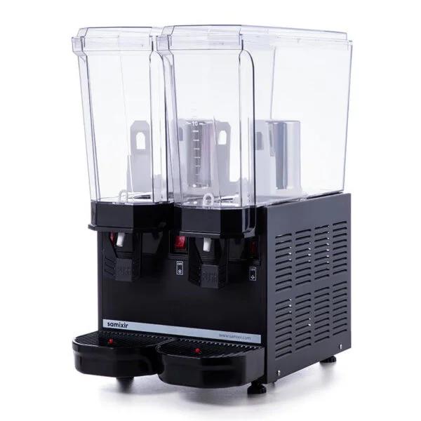 0000286 samixir classic twin cold drink dispenser 20 20 l mixer black