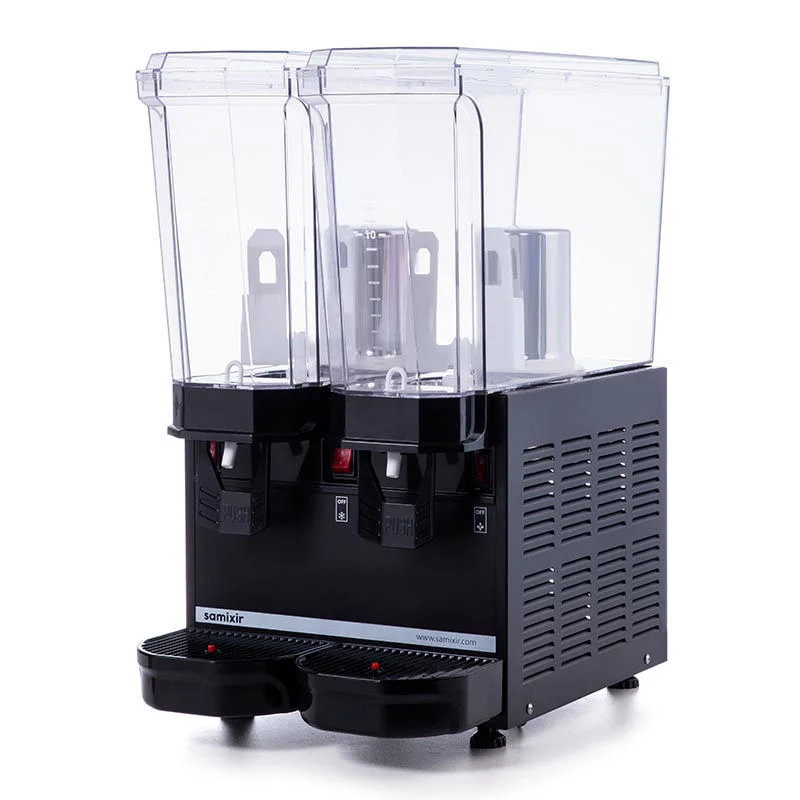 0000286 samixir classic twin cold drink dispenser 20 20 l mixer black