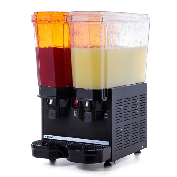 0000297 samixir classic twin cold drink dispenser 20 20 l sprinkler black