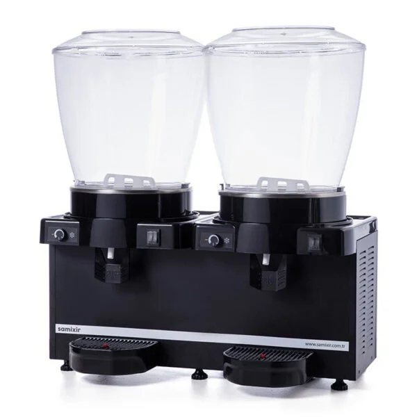 0000370 samixir twin cold drink dispenser 22 22 l panoramic analog mixer black