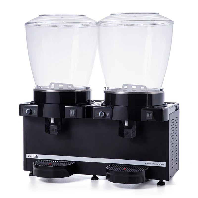 0000370 samixir twin cold drink dispenser 22 22 l panoramic analog mixer black