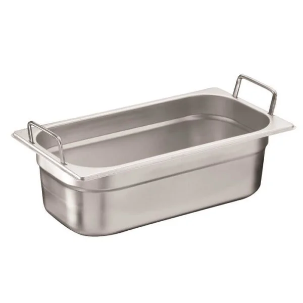 0000801 ozti gastronorm pan with handles stainless steel gn 13 65 mm