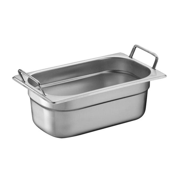 0000807 ozti gastronorm pan with handles stainless steel gn 14 150 mm