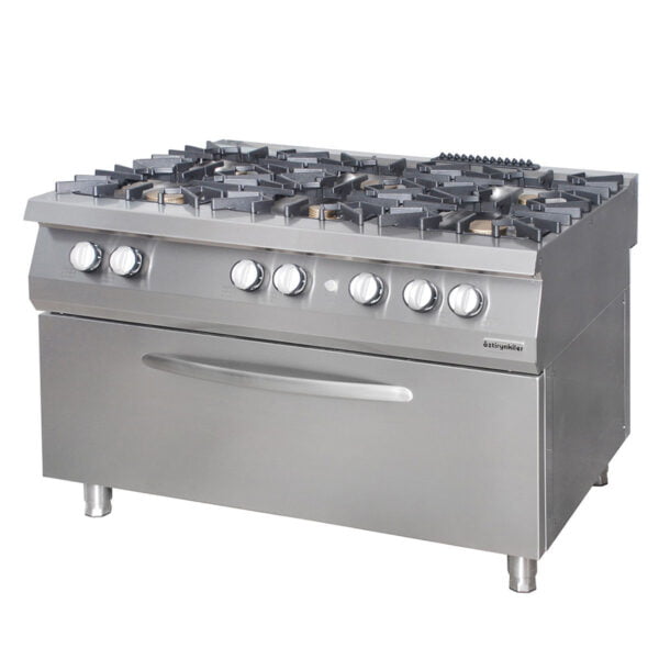 0001358 oztiryakiler 900 gas cooking unit 6 open burners on wide gas oven gas