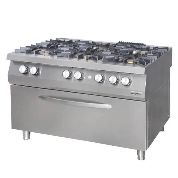 0001358 oztiryakiler 900 gas cooking unit 6 open burners on wide gas oven gas