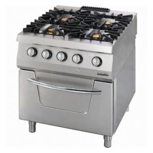 Öztiryakiler 900  Gas Cooking Unit, 4 Open Burners on Electric Oven Model 1, Electrical