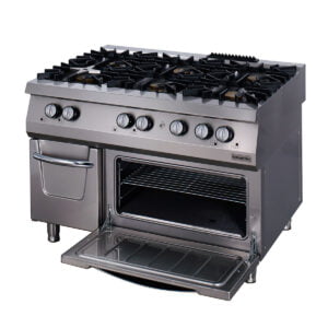 Öztiryakiler 900  Gas Cooking Unit, 6 Open Burners on Electric Oven, Electrical
