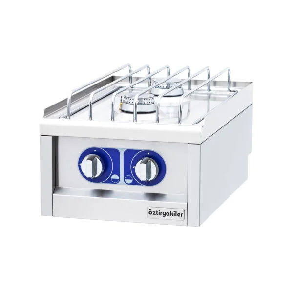 0001422 oztiryakiler 600 series half module two burners gas boiling top 2 hot plates 40x60x26 cm gas