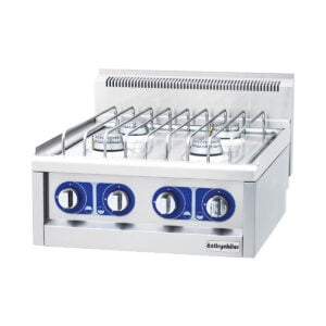 Öztiryakiler 600 Series Half Module Two Burners Gas Boiling Top, 4 Hot Plates, 60x60x26 cm, Gas
