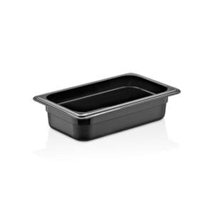 GastroPlast GN 1/4 Polycarbonate Black Container, 65 mm