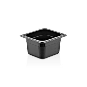 GastroPlast GN 1/6 Polycarbonate Black Container, 100 mm
