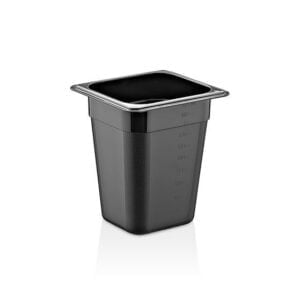 GastroPlast GN 1/6 Polycarbonate Black Container, 200 mm