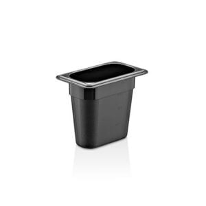 GastroPlast GN 1/9 Polycarbonate Black Container, 150 mm
