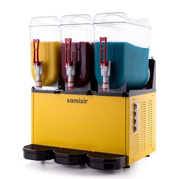 samixir slush machine, triple, 3x12 l, yellow