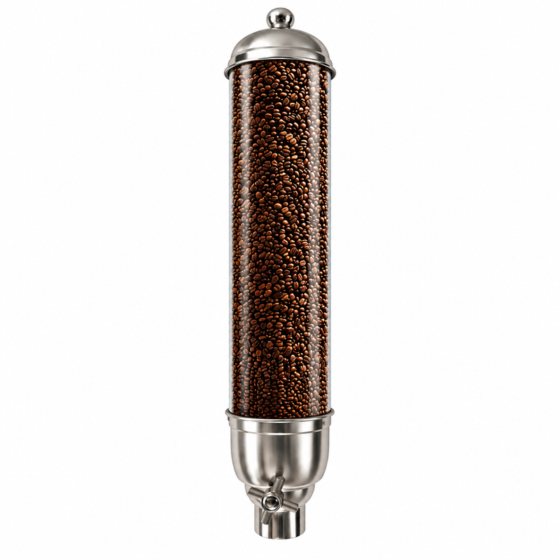 baristic coffee bean dispenser, 3kg, chrome finish 1 baristic bean dispenser chrome 3kg